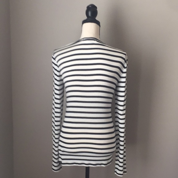 Michael Kors Black and White Stripe Top NWOT - Picture 2 of 5